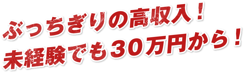ぶっちぎりの高収入!未経験でも30万円から!!!